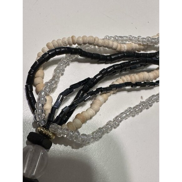 Seed Bead Necklace Mother Of Pearl Fish Medallion Beach Boho Statement - Picture 8 of 9